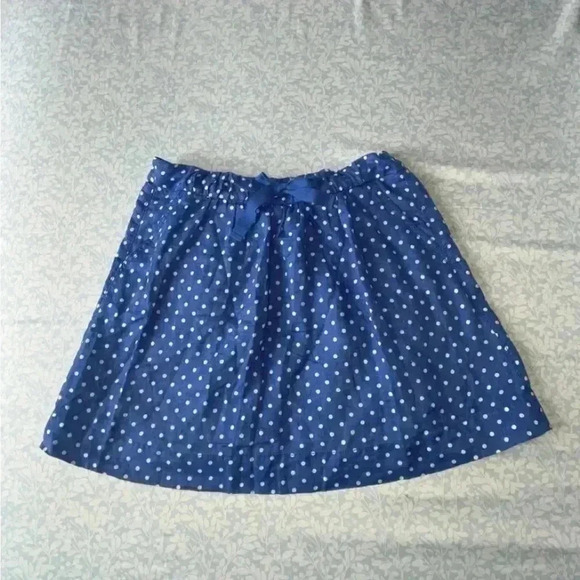 J. Crew Blue & White 100% Linen polka dot high-waisted lined skirt  SIZE 8 - Picture 3 of 12